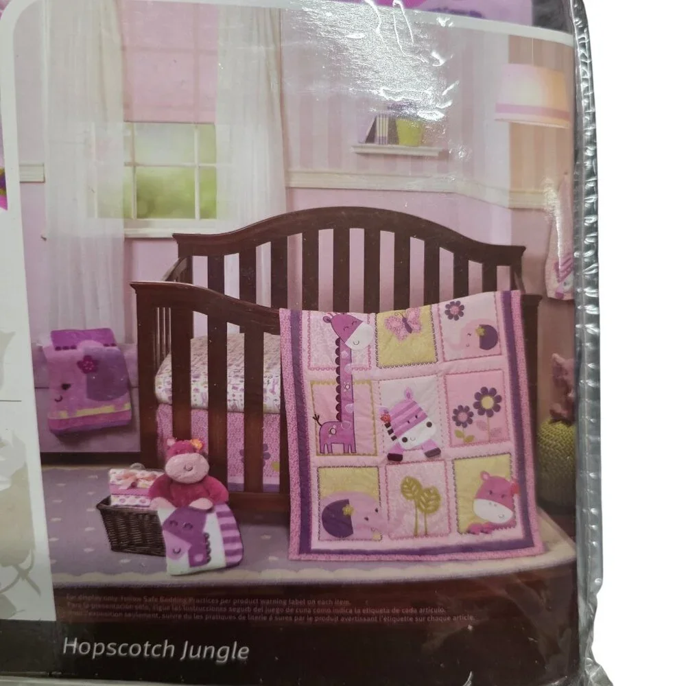 New Lambs & Ivy Hopscotch Jungle 3 Piece Bedding Crib Set for Baby Crib